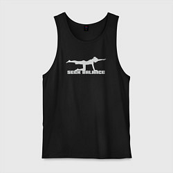 Майка мужская хлопок Искать баланс, цвет: черный