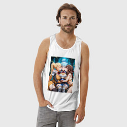 Майка мужская хлопок 3 горе-подружки, цвет: белый — фото 2