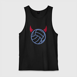 Майка мужская хлопок Volleyball devil, цвет: черный
