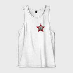 Майка мужская хлопок Значок героев, цвет: белый