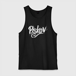 Майка мужская хлопок Псков с потеками краски, цвет: черный
