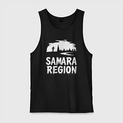 Майка мужская хлопок Самарская область в стиле граффити, цвет: черный