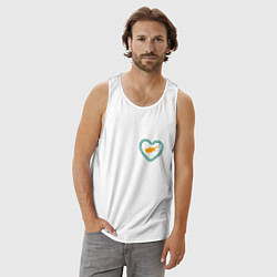 Майка мужская хлопок Кипр в сердечке, цвет: белый — фото 2