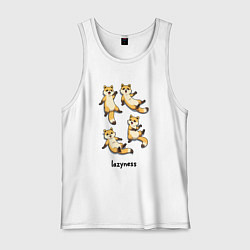 Майка мужская хлопок Ленивые еноты, цвет: белый