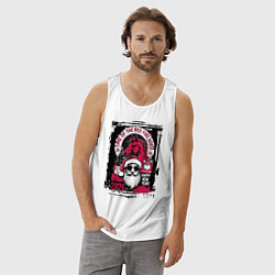 Майка мужская хлопок Красный огненный конь 2026, цвет: белый — фото 2