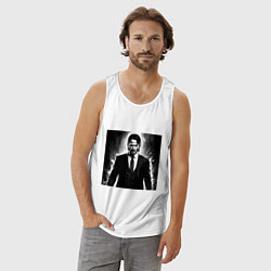 Майка мужская хлопок Киану, цвет: белый — фото 2