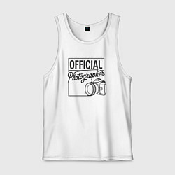 Майка мужская хлопок Официальный фотограф, цвет: белый