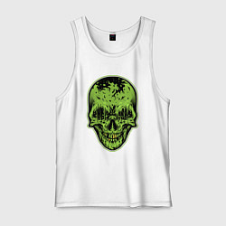 Майка мужская хлопок Green skeletor, цвет: белый
