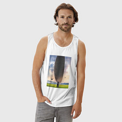 Майка мужская хлопок Прибытие, цвет: белый — фото 2