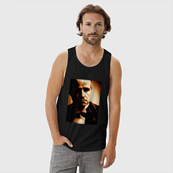 Майка мужская хлопок Крёстный отец - Марлон Брандо, цвет: черный — фото 2