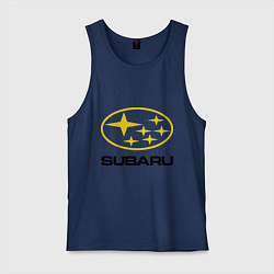 Майка мужская хлопок Subaru Logo, цвет: тёмно-синий