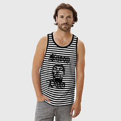 Майка мужская хлопок Snoop Dogg Face, цвет: черная тельняшка — фото 2