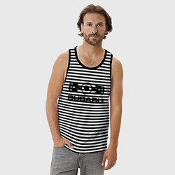 Майка мужская хлопок Subaru, цвет: черная тельняшка — фото 2