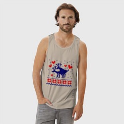 Майка мужская хлопок Любовь оленей, цвет: миндальный — фото 2