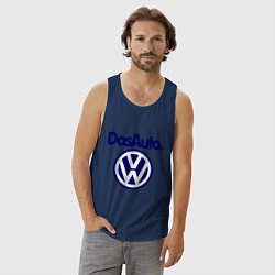 Майка мужская хлопок Volkswagen Das Auto, цвет: тёмно-синий — фото 2