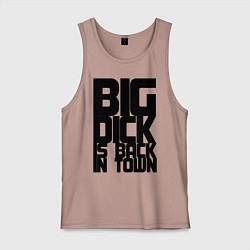 Майка мужская хлопок BIG DICK IS BACK IN TOWN, цвет: пыльно-розовый