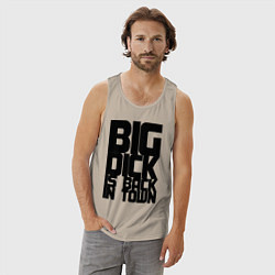 Майка мужская хлопок BIG DICK IS BACK IN TOWN, цвет: миндальный — фото 2