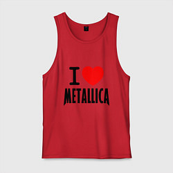 Майка мужская хлопок I love Metallica, цвет: красный
