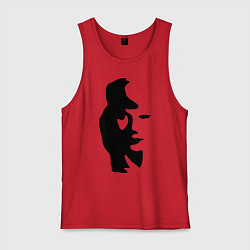 Майка мужская хлопок Саксофонист или девушка, цвет: красный