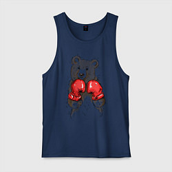 Майка мужская хлопок Bear Boxing, цвет: тёмно-синий
