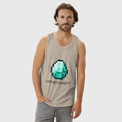 Майка мужская хлопок Minecraft Diamond, цвет: миндальный — фото 2