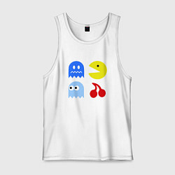 Майка мужская хлопок Pac-Man Pack, цвет: белый