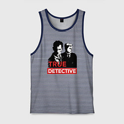 Майка мужская хлопок True Detective, цвет: синяя тельняшка