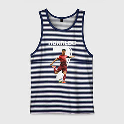 Майка мужская хлопок Ronaldo 07, цвет: синяя тельняшка