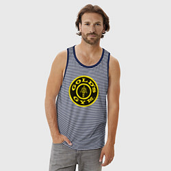 Майка мужская хлопок Gold's Gym, цвет: синяя тельняшка — фото 2