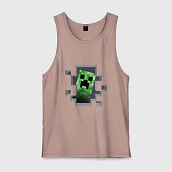 Майка мужская хлопок Creeper Inside, цвет: пыльно-розовый