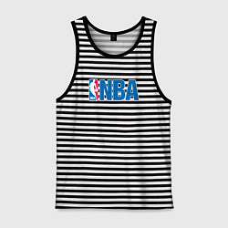 Майка мужская хлопок NBA, цвет: черная тельняшка