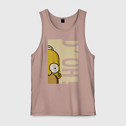 Майка мужская хлопок Homer Doh!, цвет: пыльно-розовый