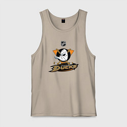 Майка мужская хлопок NHL: Anaheim Ducks, цвет: миндальный