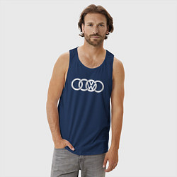 Майка мужская хлопок AUDI VW, цвет: тёмно-синий — фото 2