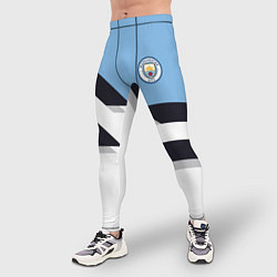 Тайтсы мужские Manchester City FC: White style, цвет: 3D-принт — фото 2