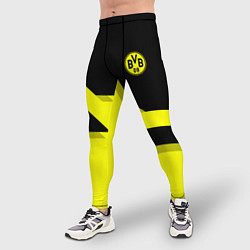 Тайтсы мужские BVB FC: Yellow style, цвет: 3D-принт — фото 2