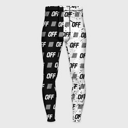 Тайтсы мужские Off-White: Black & White, цвет: 3D-принт