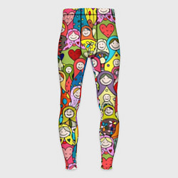 Тайтсы мужские Весёлые матрешки, цвет: 3D-принт