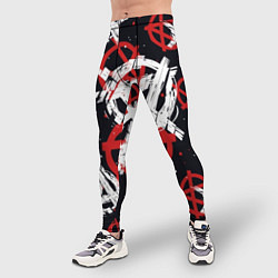 Тайтсы мужские Анархия - паттерн, цвет: 3D-принт — фото 2