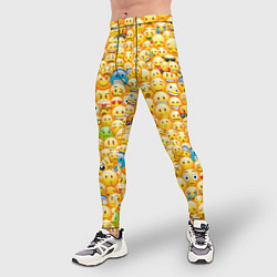 Тайтсы мужские Смайлики Emoji, цвет: 3D-принт — фото 2