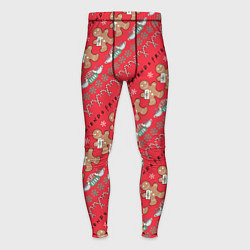 Тайтсы мужские Friends Новогодний с пряниками, цвет: 3D-принт