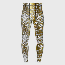 Тайтсы мужские Versace gold & white, цвет: 3D-принт