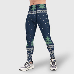 Тайтсы мужские Зимняя ночь, цвет: 3D-принт — фото 2