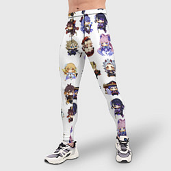Тайтсы мужские Все герои Геншин Импакта чиби паттерн, цвет: 3D-принт — фото 2