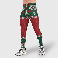 Тайтсы мужские Knitted Christmas Pattern, цвет: 3D-принт — фото 2
