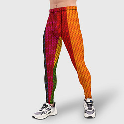 Тайтсы мужские Вязаная радуга, цвет: 3D-принт — фото 2