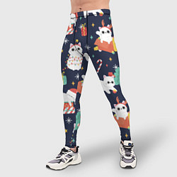 Тайтсы мужские Новогодние Котята 2022, цвет: 3D-принт — фото 2