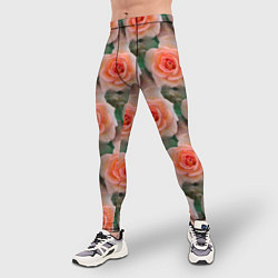 Тайтсы мужские Нежные розы паттерн, цвет: 3D-принт — фото 2