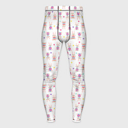 Тайтсы мужские Веселые кролики с пасхальными яйцами, цвет: 3D-принт