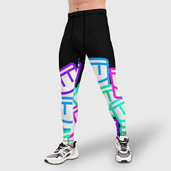 Тайтсы мужские Разноцветные лого REC ROOM, цвет: 3D-принт — фото 2